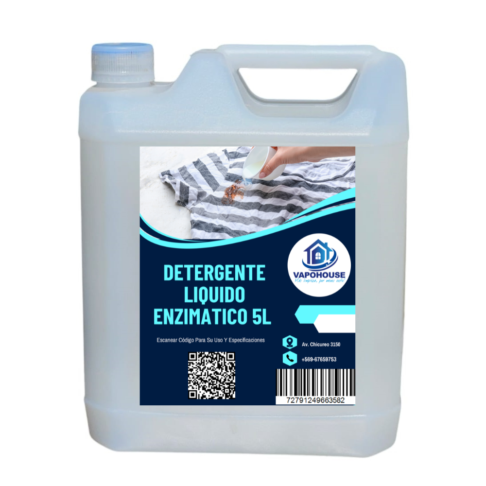 Detergente Liquido Enzimatico 5L Vapohouse