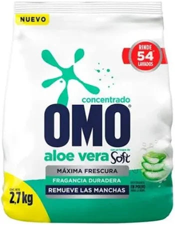 Detergente Polvo Aloe Vera  Con Un Toque De Soft 2.7Kg Omo