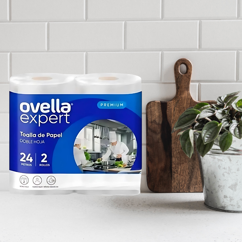 Toalla De Papel Doble Hoja 24m 2 Rollos Ovella