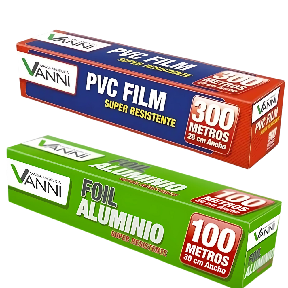 Pack Rollo De Aluminio Foil + Rollo Film Pvc, Alusa