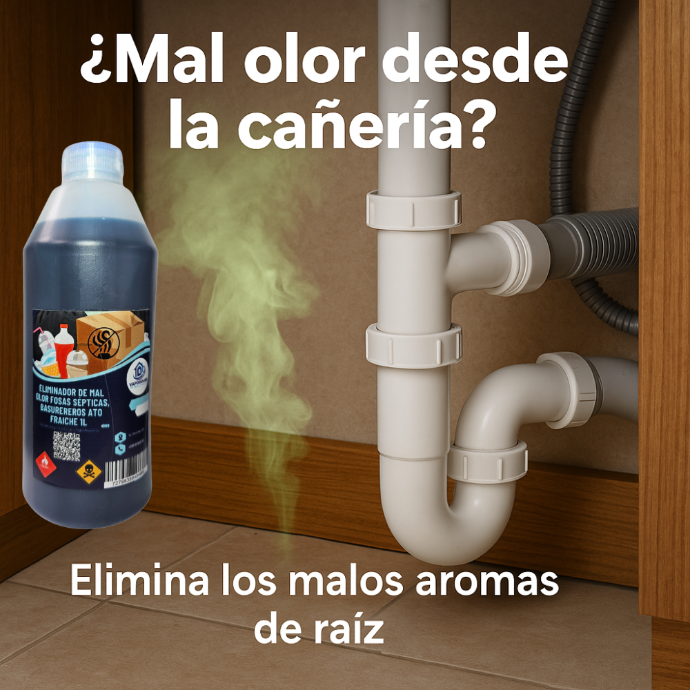 Eliminador De Mal Olor Fosas Sépticas, Basurereros Ato Fraiche 1L Vapohouse