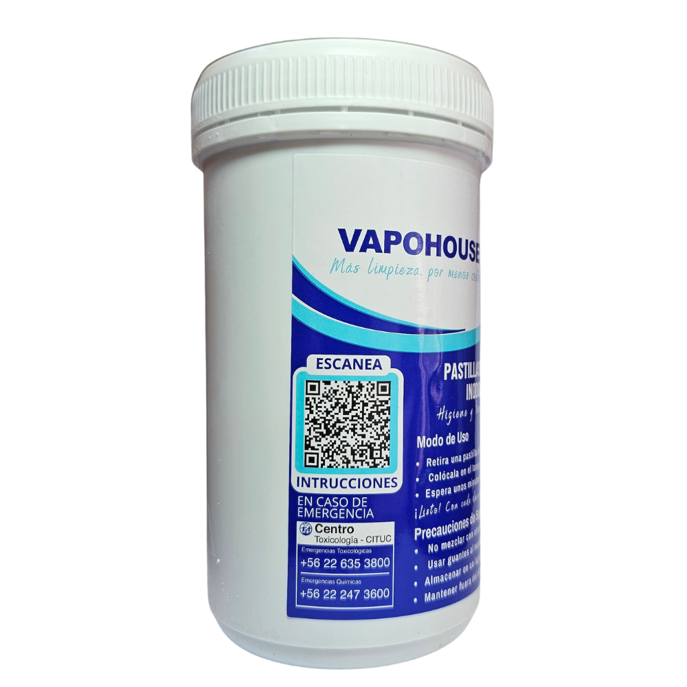 Pastillas De Cloro Para Inodoro Blanca 20g 50u 1k Vapohouse