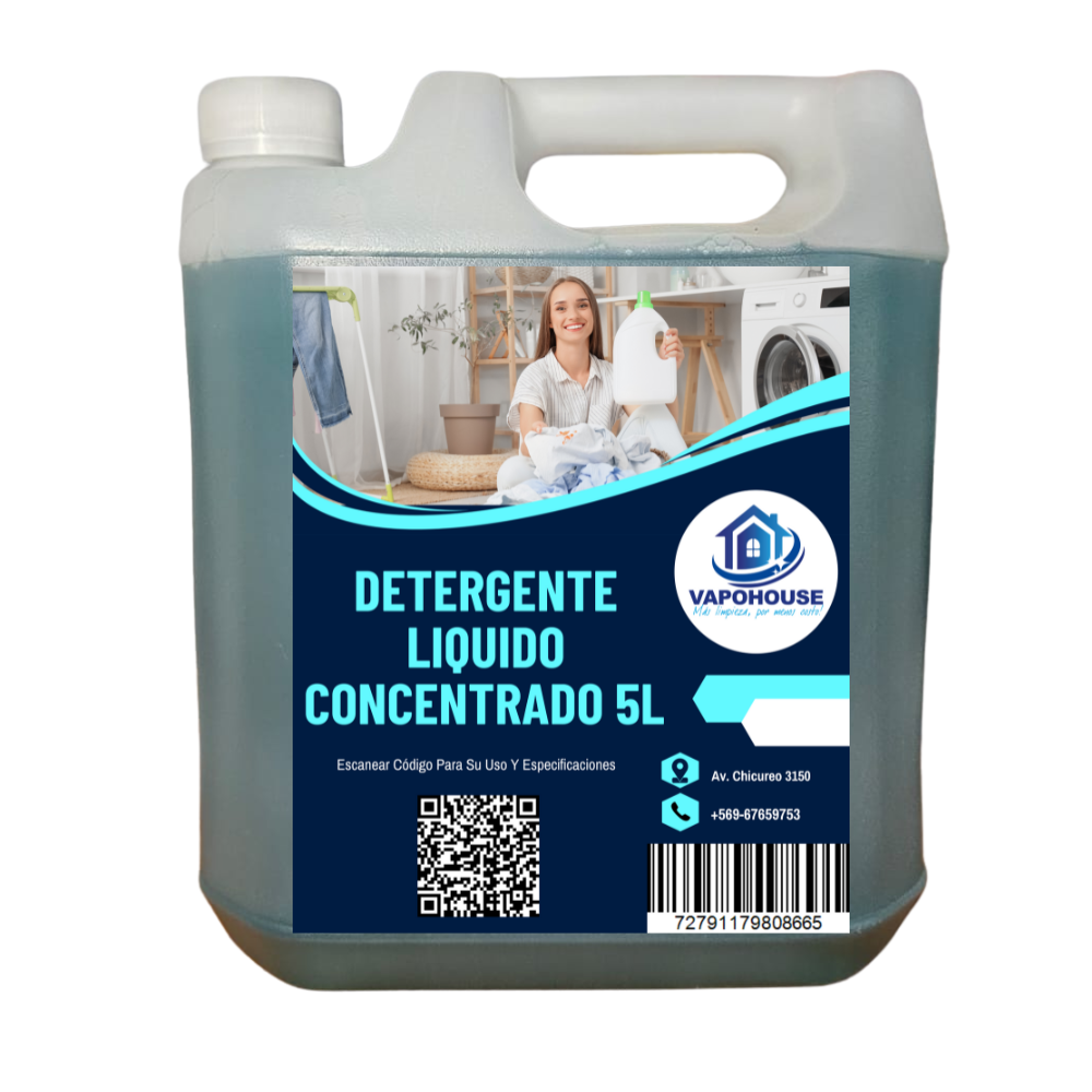 Detergente Liquido Concentrado 5L Vapohouse