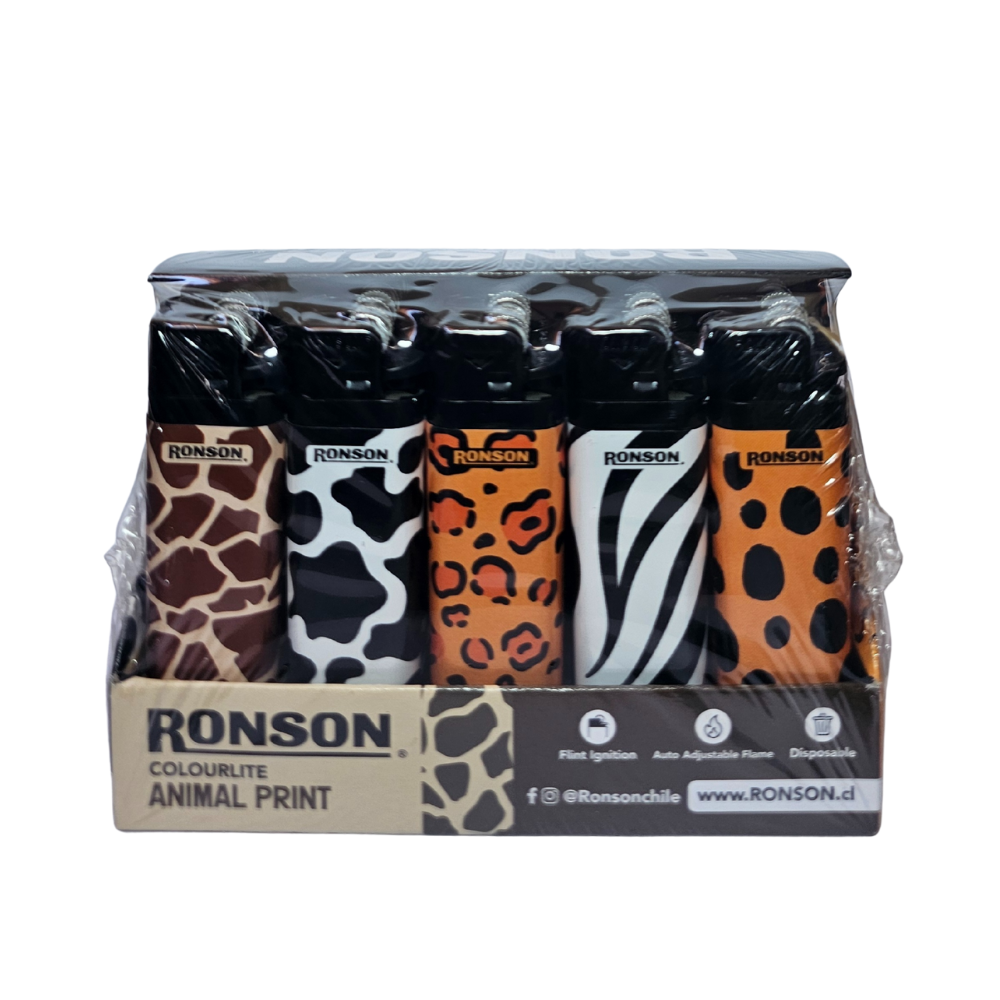 Pack 20u Encendedor Colourlite Animal Print 1un Ronson