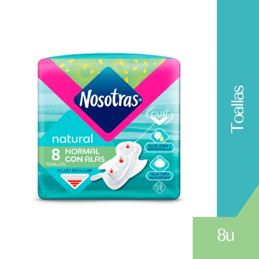 Toallitas Femeninas Extra Suave Normal Con Alas 8u Nosotras