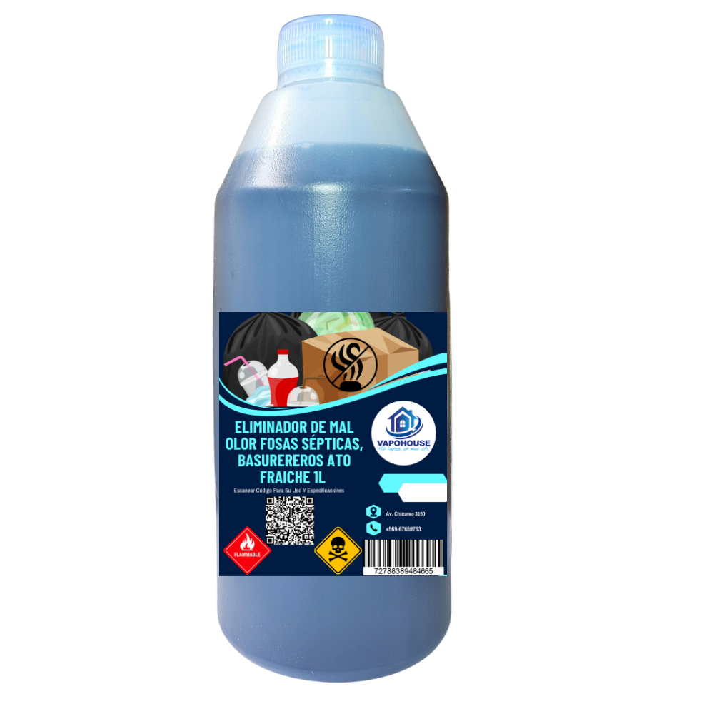 Eliminador De Mal Olor Fosas Sépticas, Basurereros Ato Fraiche 1L Vapohouse