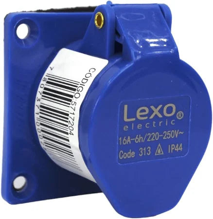 Enchufe Hembra Embutido 2p+t 16a 220v Ip44 Azul Lexo