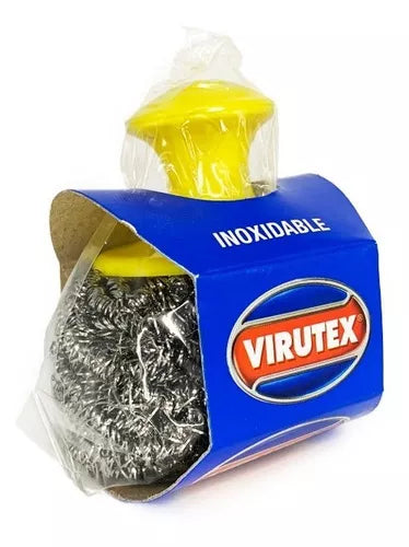 Esponja Acero Inoxidable Con Mango 1u Virutex