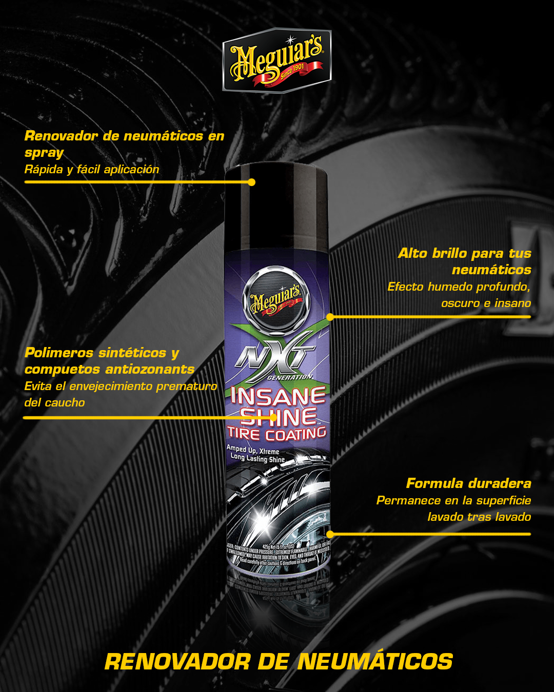 Renovador De Neumaticos Nxt Insane Shine Tire Coating 425g (G13115) Meguiar’s