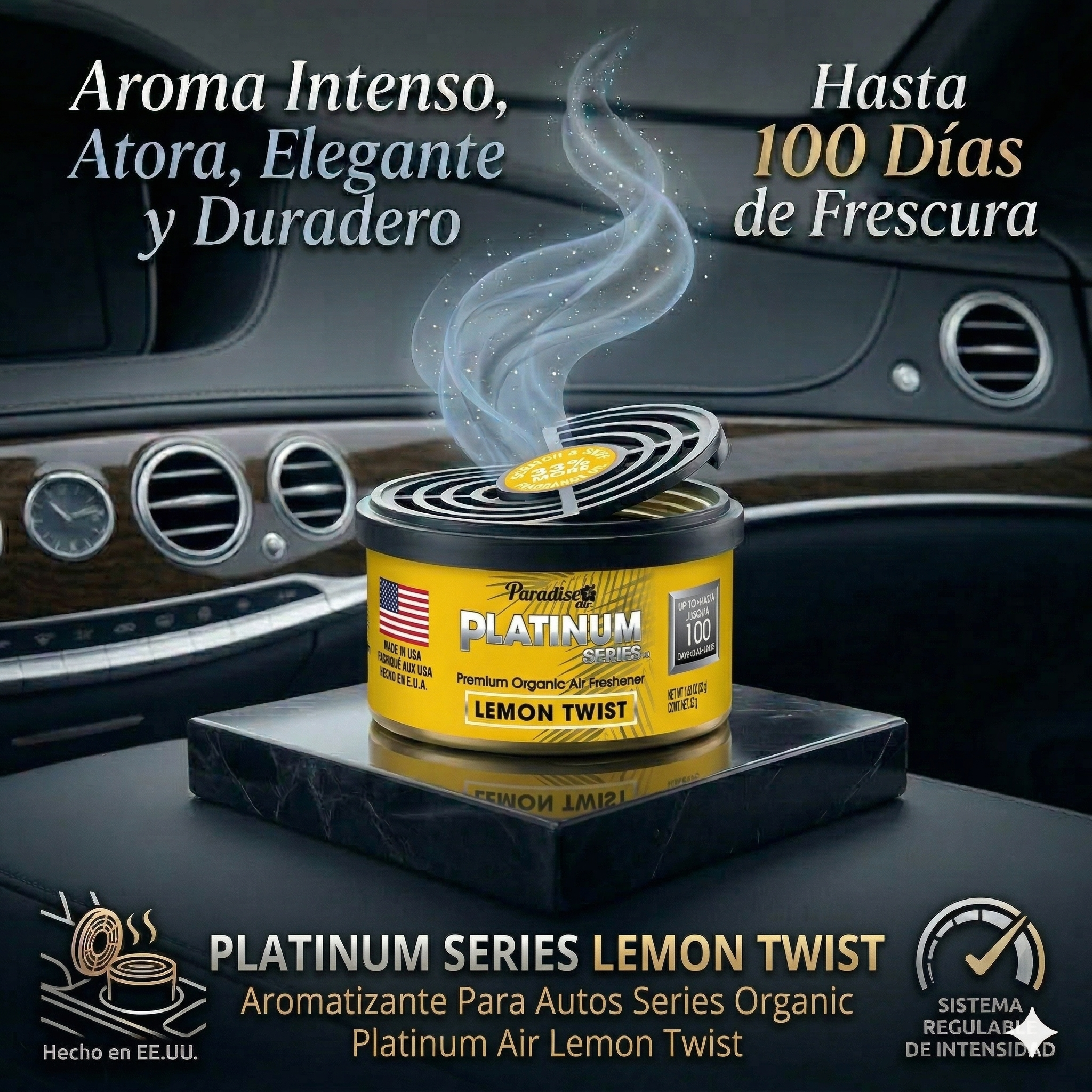 Aromatizante Para Autos Series Organic  Platinum Air Lemon Twist 1u (12012) Paradise