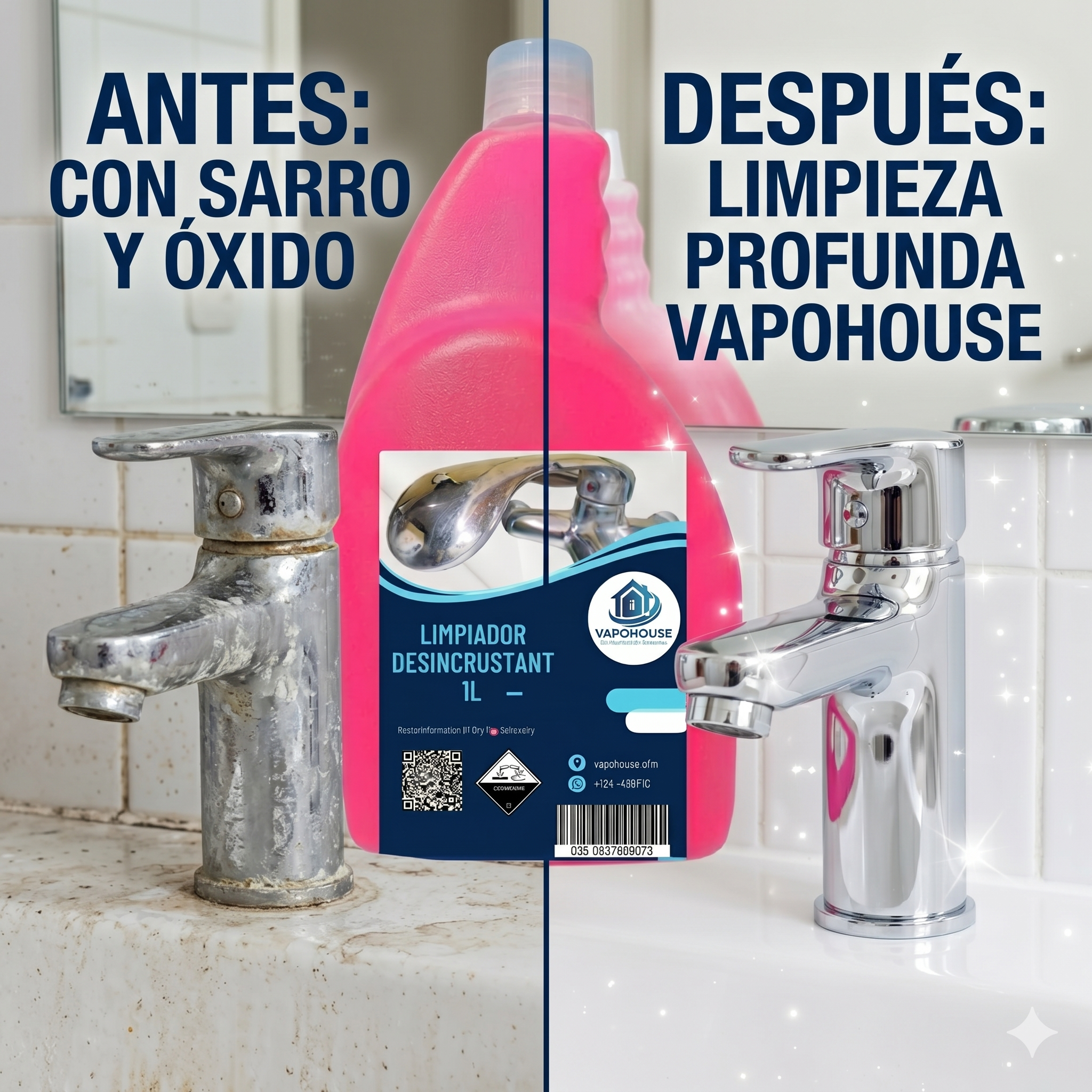 Limpiador Desincrustante Sarro Acid Mousse 1L Vapohouse