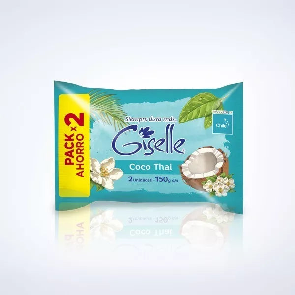 Jabón en Barra Giselle Coco Thai Pack 2 300g Popeye