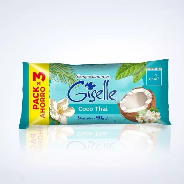 Jabón en Barra Giselle Coco Thai Pack 3 270g Popeye