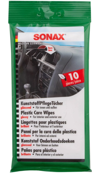 Limpieza Interior Toallitas Humedas Para Plasticos 10u Sonax