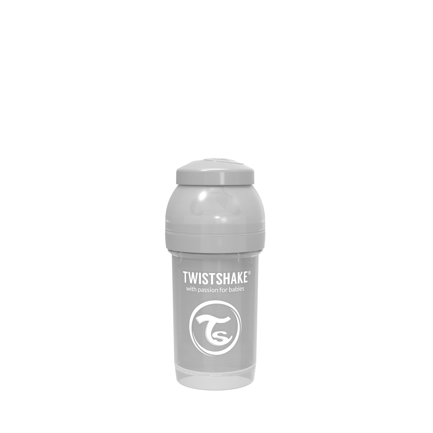 Mamadera Anti-Colico Gris Pastel 260ml Twistshake