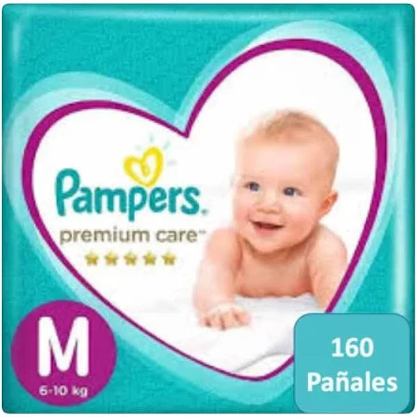 Pañales Premium Care M 160u Pampers