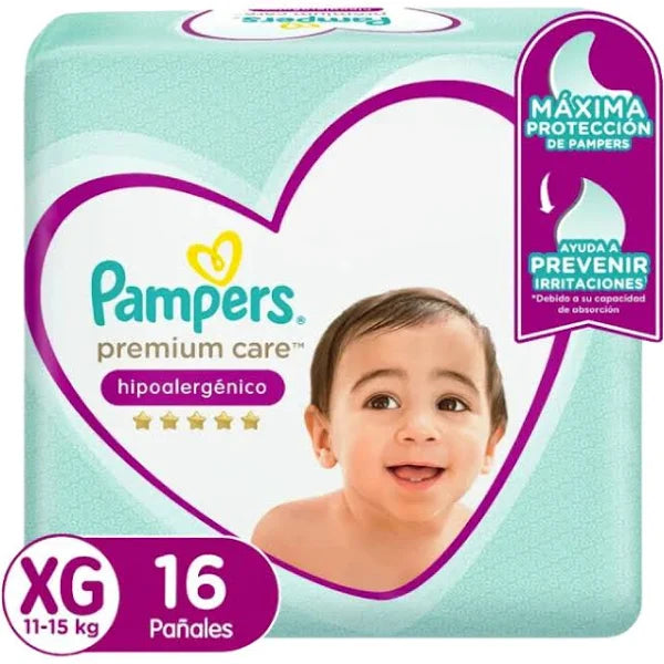 Pañales Premium Care XG 16u Pampers