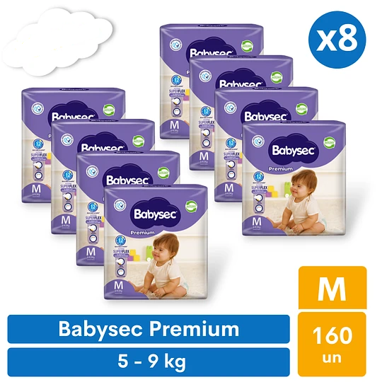 Pañales Premium M 160u Babysec