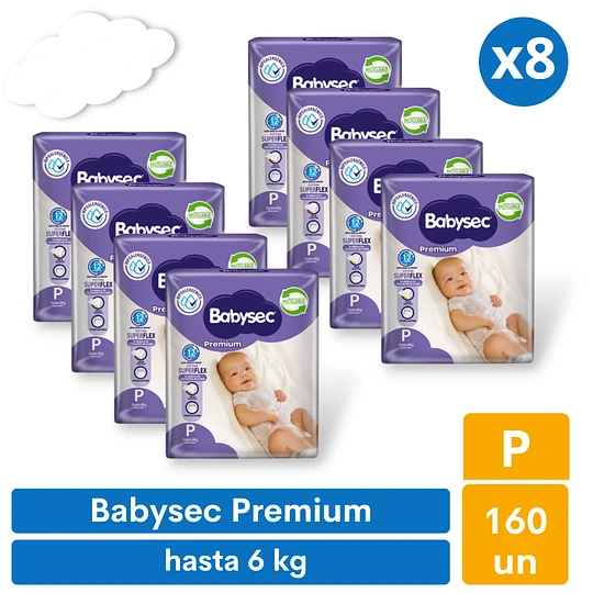 Pañales Premium P 160u Babysec