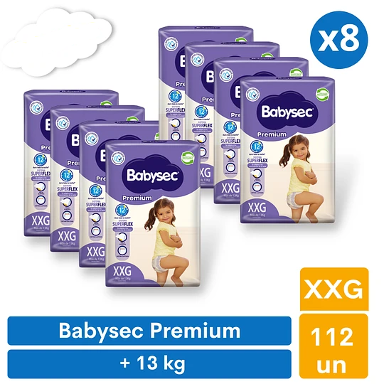 Pañales Premium XXG 112u Babysec