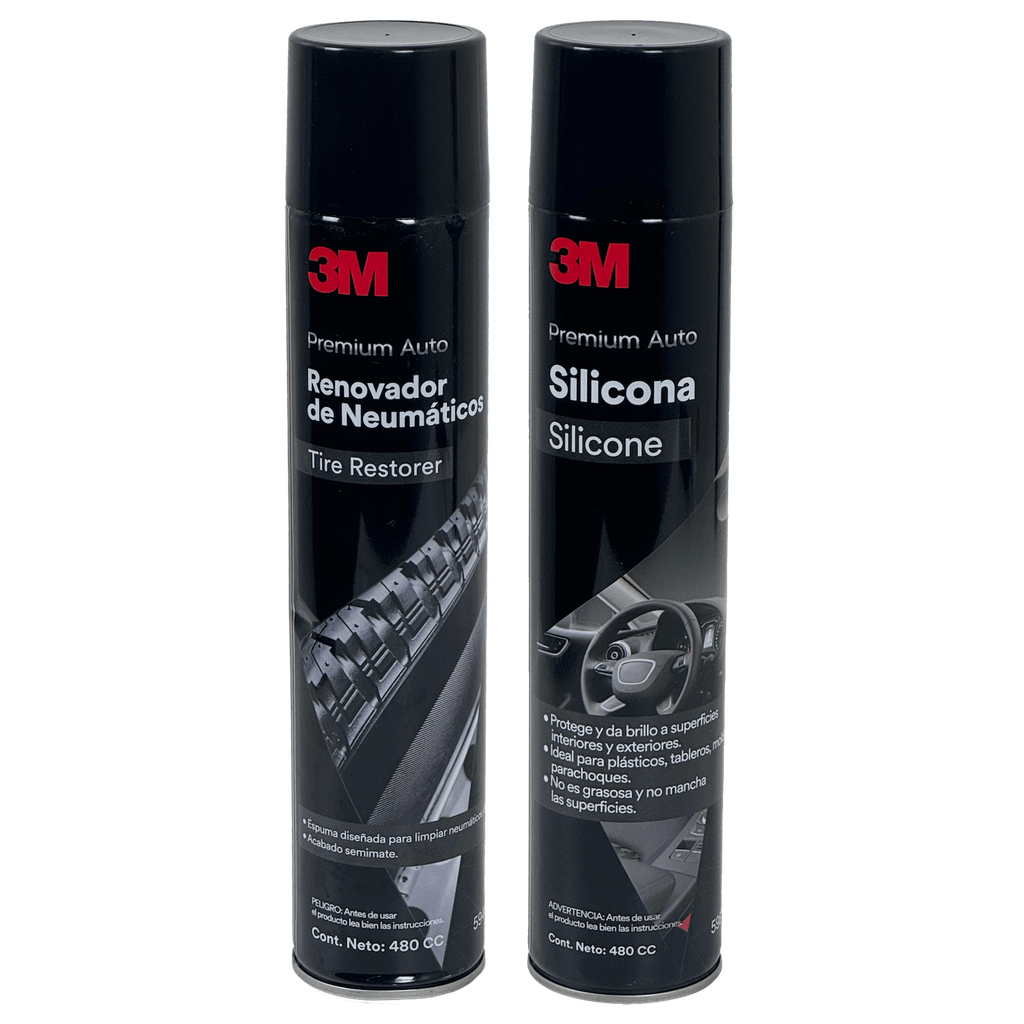 Pack Silicona Spray + Renovador De Neumaticos Spray 480cc 3M