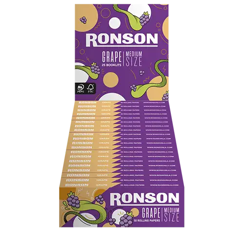 Pack 25u Papelillos Grape Medium Size 1u Ronson