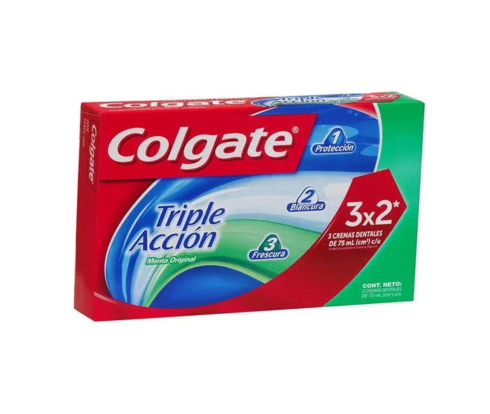 Pack 3 Pasta Dental Triple Acción 75g Colgate