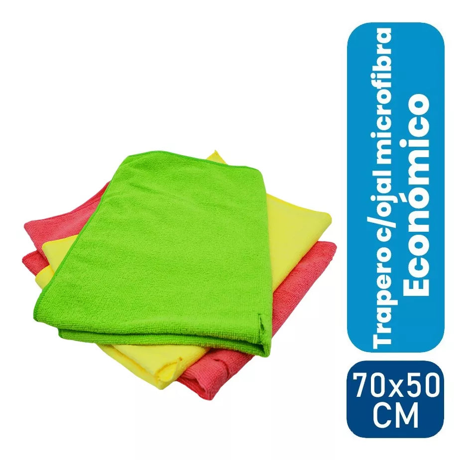 Pack 5 Trapero Microfibra 50x70cm Con Ojal Vapohouse
