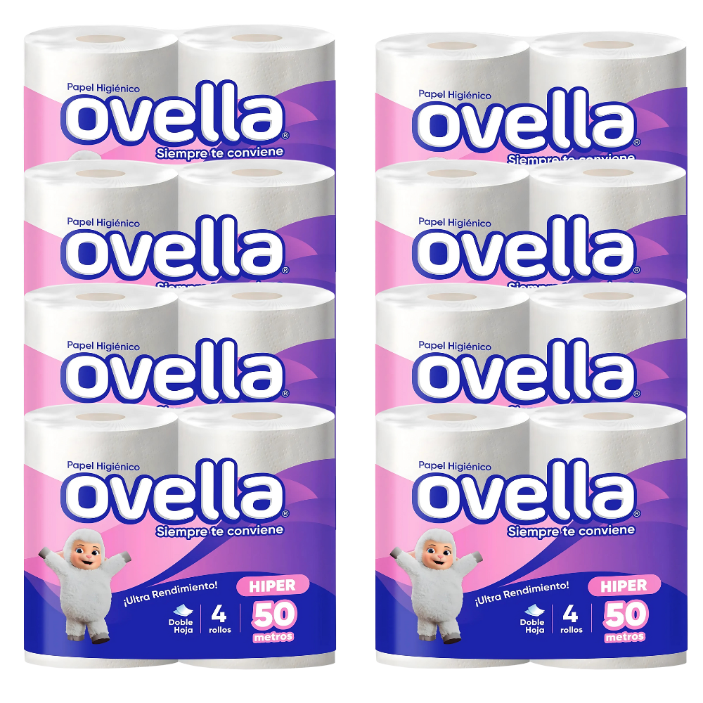 Papel Higiénico Doble Hoja 50m 32 Rollos Ovella