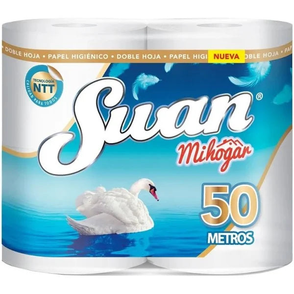 Papel Higiénico Doble Hoja 50m 4 Rollos Suan 