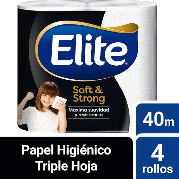 Papel Higiénico Triple Hoja 40m 4 Rollos Elite