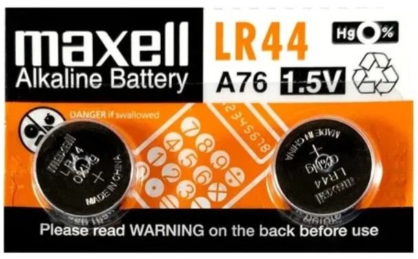 Pila Boton Litio 1.5V LR44 2u Maxell