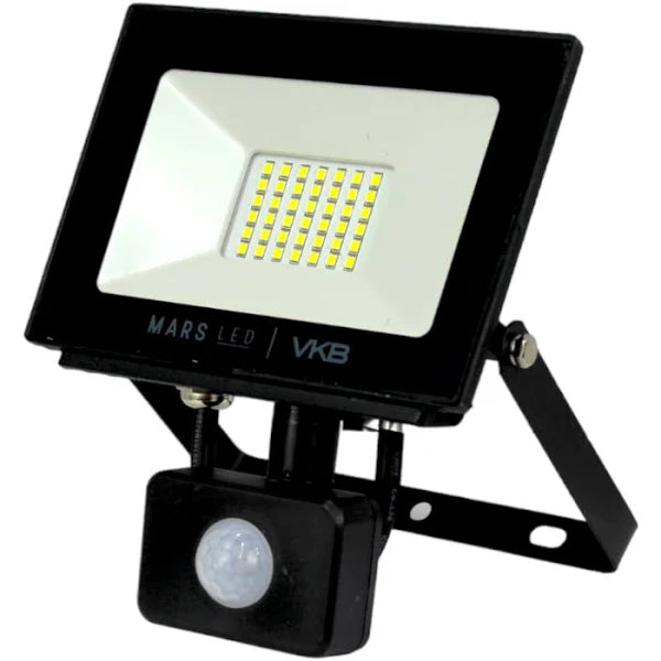 Reflector Led 50W Negro Con Sensor 6500K Luz Blanca VKB