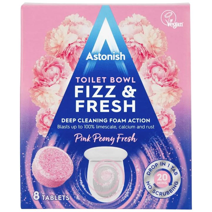 Tabletas Efervescentes Wc Fizz & Fresh Peonía Rosa 8 Un Astonish 