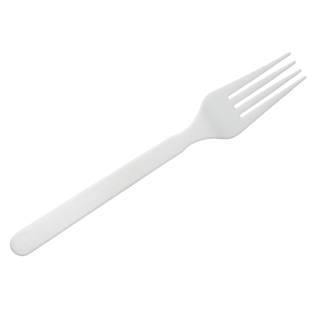 Tenedor Blanca Plastica Pla Desechable 100u 17cm Vanni