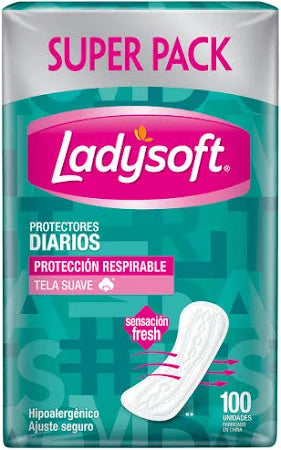Toallas Femeninas Protectores Diarios Tela Suave 100u Ladysoft