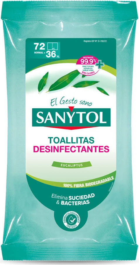 Toallitas Húmedas Desinfectantes Multiuso · 72u · Sanytol