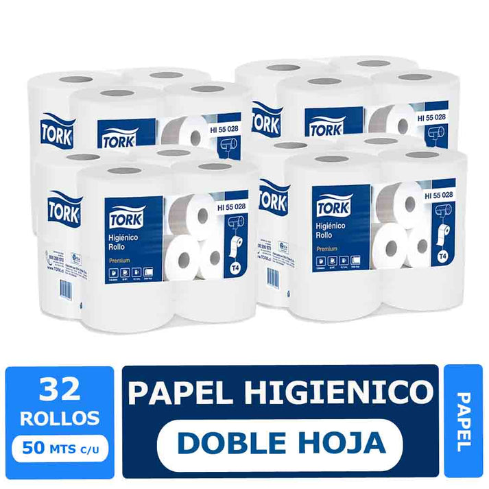 Papel Higiénico Doble Hoja 50m 32 Rollos Tork