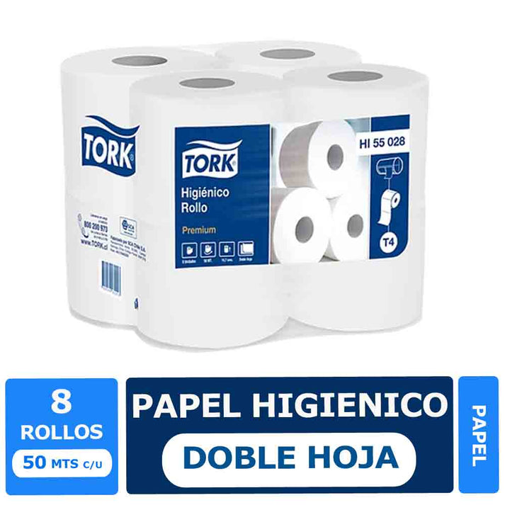 Papel Higiénico Doble Hoja 50m 8 Rollos Tork