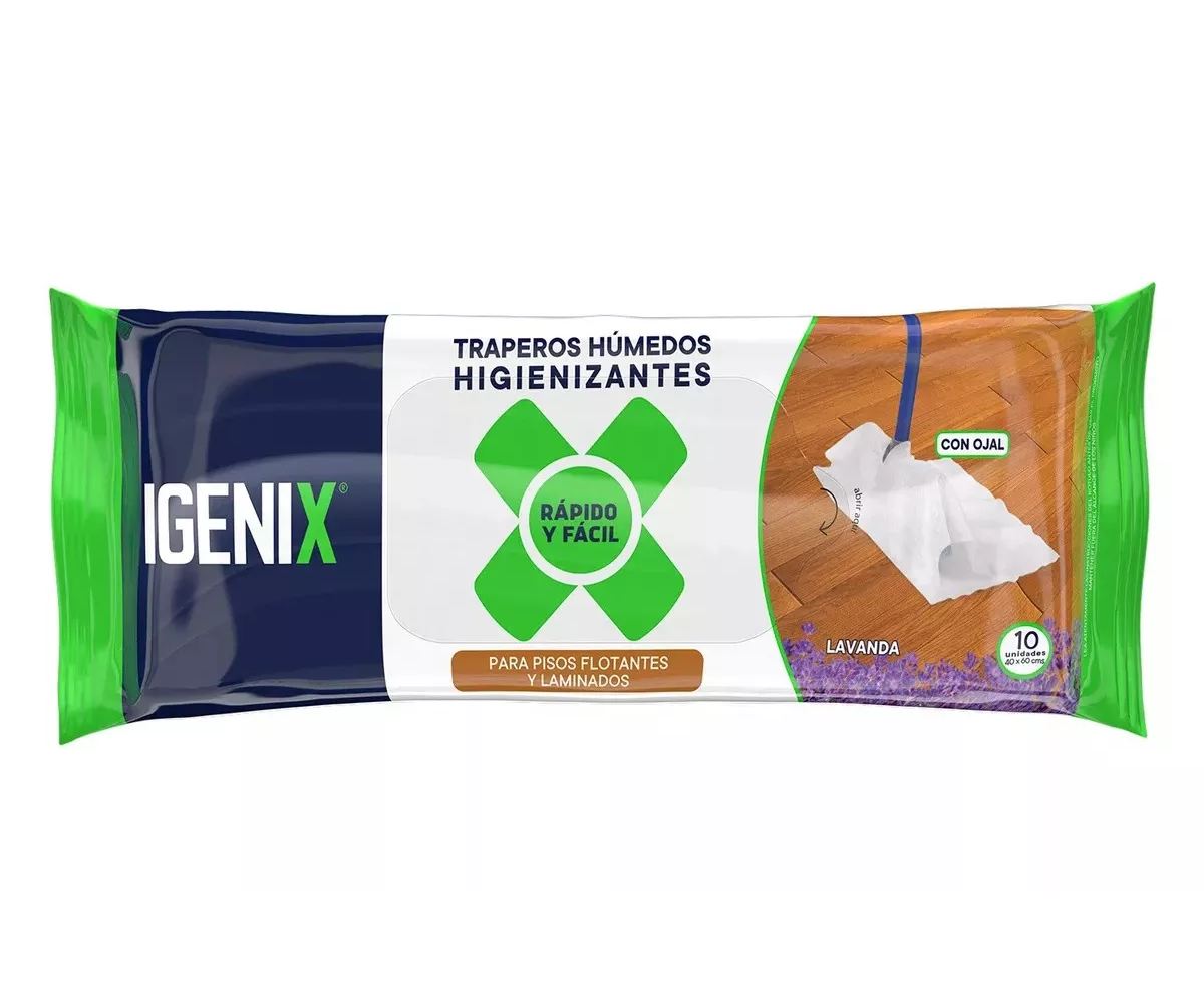 Trapero Humedo Pisos Flotante Y Laminado Lavanda 10u Igenix
