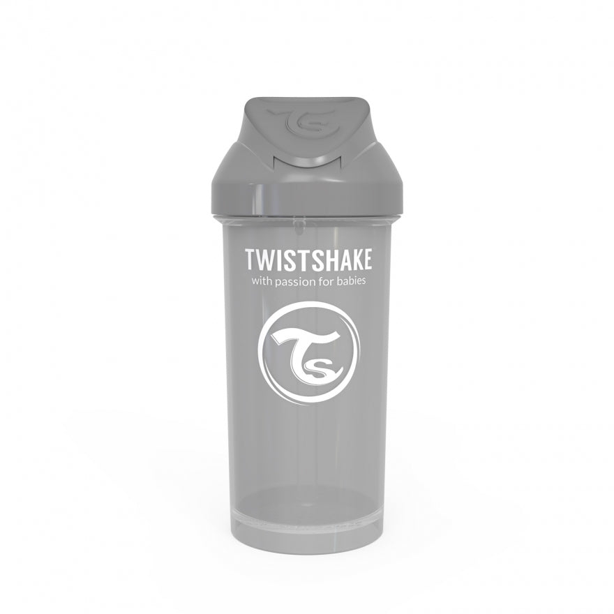 Vaso Con Bombilla Straw Cup Gris Pastel 360ml Twistshake
