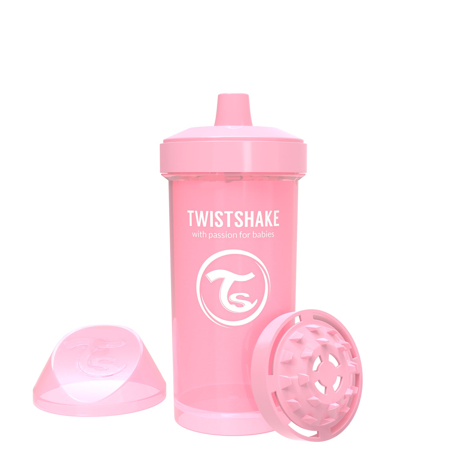Vaso Kid Cup Gris Rosado 12+m 360ml Twistshake