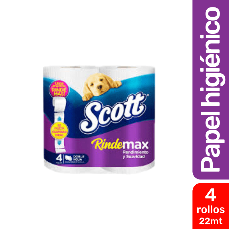 Papel Higiénico Doble Hoja 22m 4 Rollos Scott