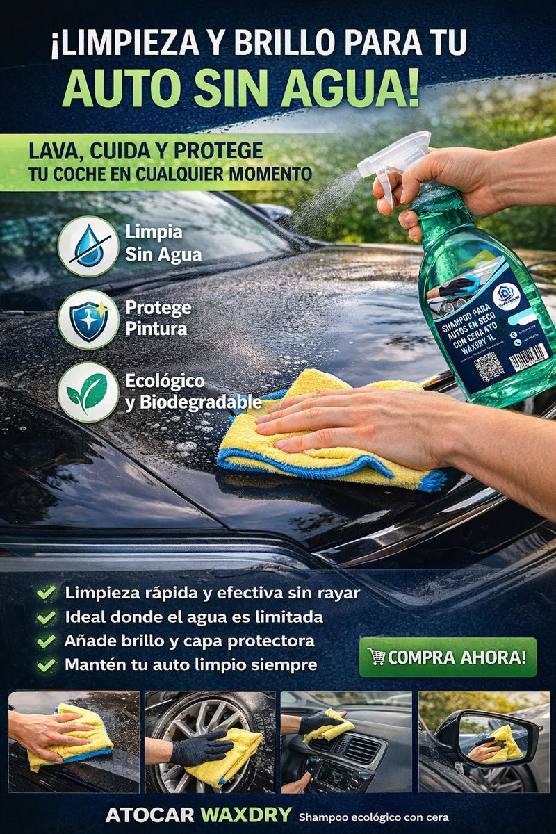Shampoo Para Autos En Seco Con Cera Ato Waxdry 5L Vapohouse