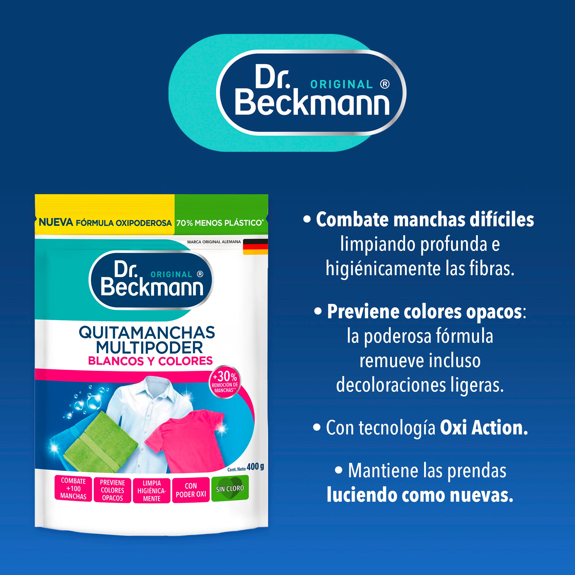 Quitamanchas Multiuso En Polvo 400g 1u Dr.Beckmann