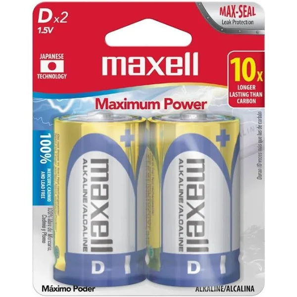 Pilas Alcalinas Max 1.5V D2 2u Maxell