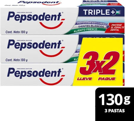 Pasta Dental Triple Mas 3x2 (130g) Pepsodent