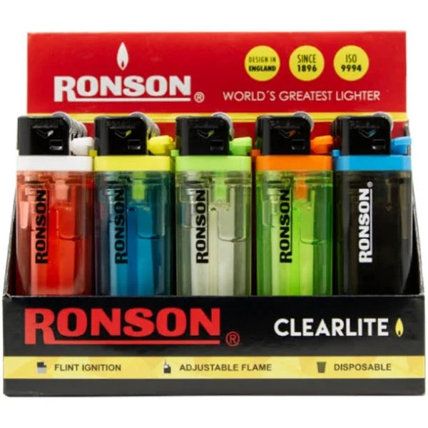 Pack 20u Encendedor Clearlite Transparente Ronson