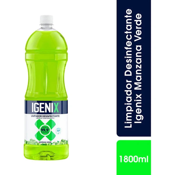 Limpiador Desinfectante Amonio Liquido Manzana Verde 1800cc Igenix