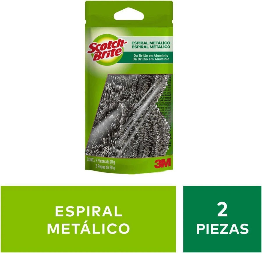 Esponja Acero Inoxidable Espiral 2u Scotch Brite
